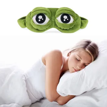 

New Funny Creative Pepe The Frog Sad Frog 3D Eye Mask Cover Sleeping Rest Cartoon Plush Sleeping Mask Cute Anime Gift