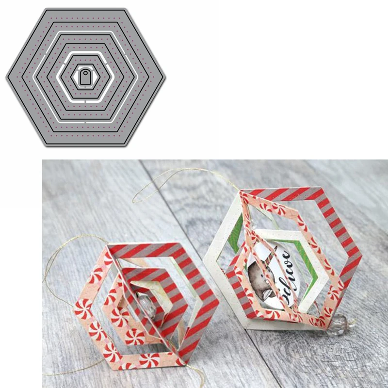 

Hexagon Overlapped Frame Metal Cutting Dies Stencils Hexagon Overlapped Frame Die Cuts For Card Making Decoration New 2019