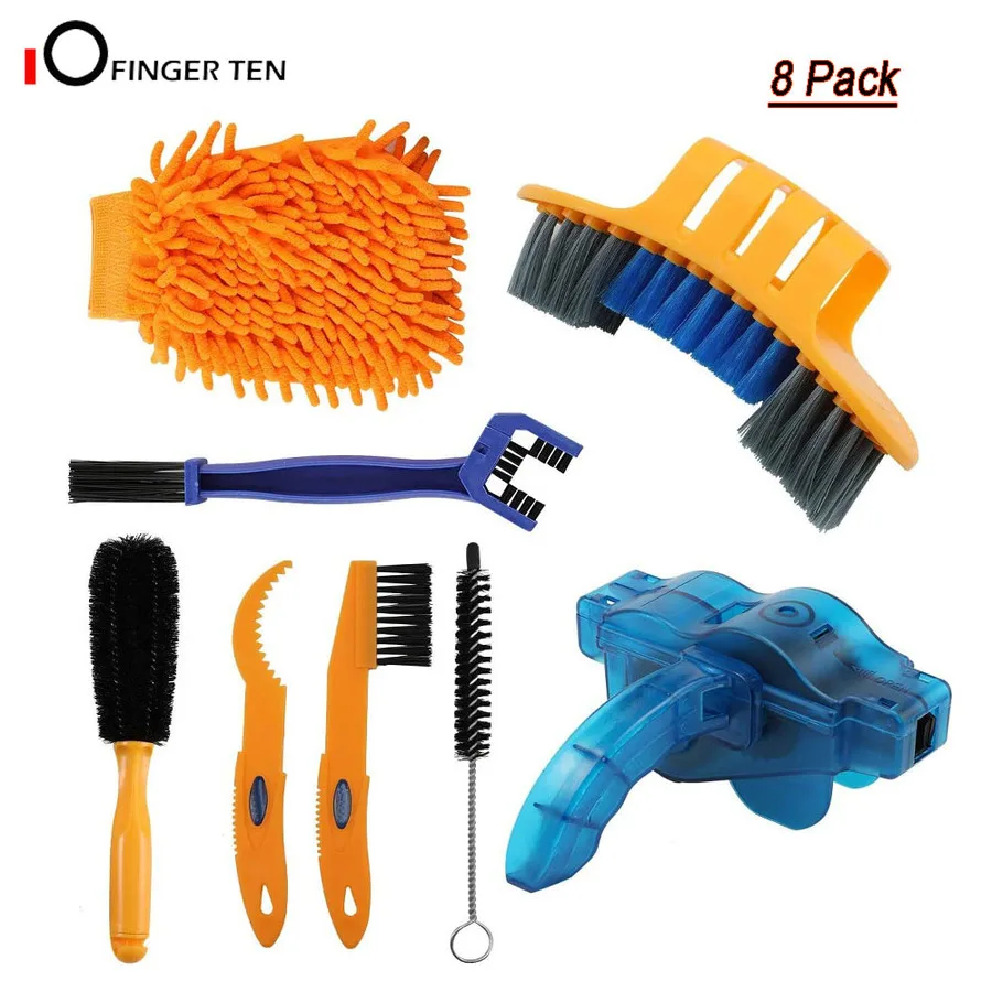 

8 pcs/set Bicycle Cleaning Brush Tool Chain Scrubber for Mountain Road City Hybrid BMX Bike and Folding Bike