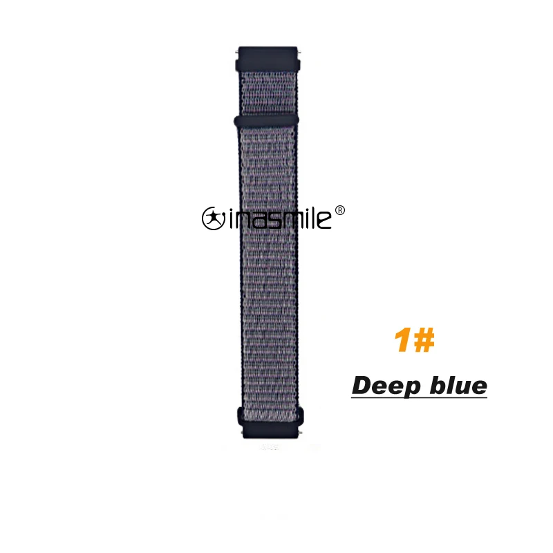 Отличный браслет на лямках для Xiaomi Amazfit Bip Sport Band correa для huawei Watch GT Honor Magic Huami Amazfit Pace Stratos 2 - Цвет: 1.midnight blue