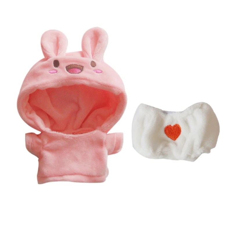 20 см Kawaii милая плюшевая детская кукольная одежда Корея мультяшная игрушка кукла костюм одежда шляпа Толстовка аксессуар Поклонники подарки коллекция Горячая - Color: B