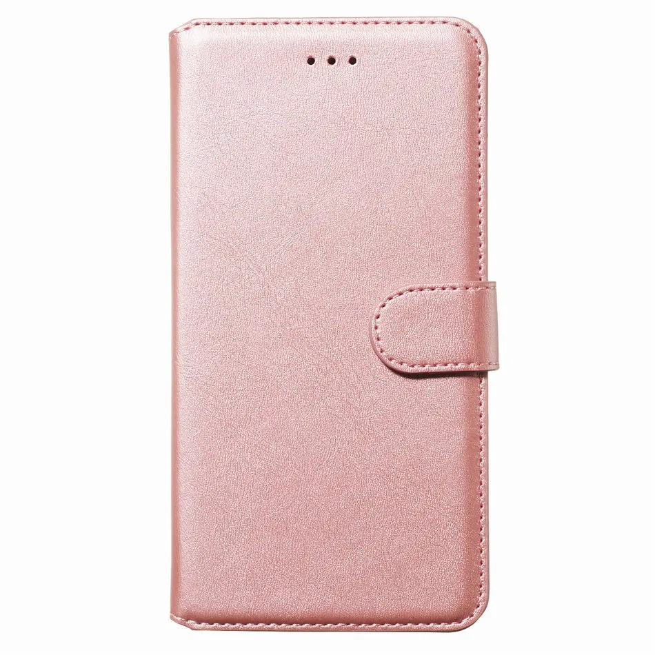 Rose Gold Роскошный чехол-книжка для Motorola Moto E6 E5 G8 G6 G7 Plus Z4 Play One Action Macro Ретро Простой однотонный Чехол-кошелек с подставкой E27D - Цвет: Rose Gold