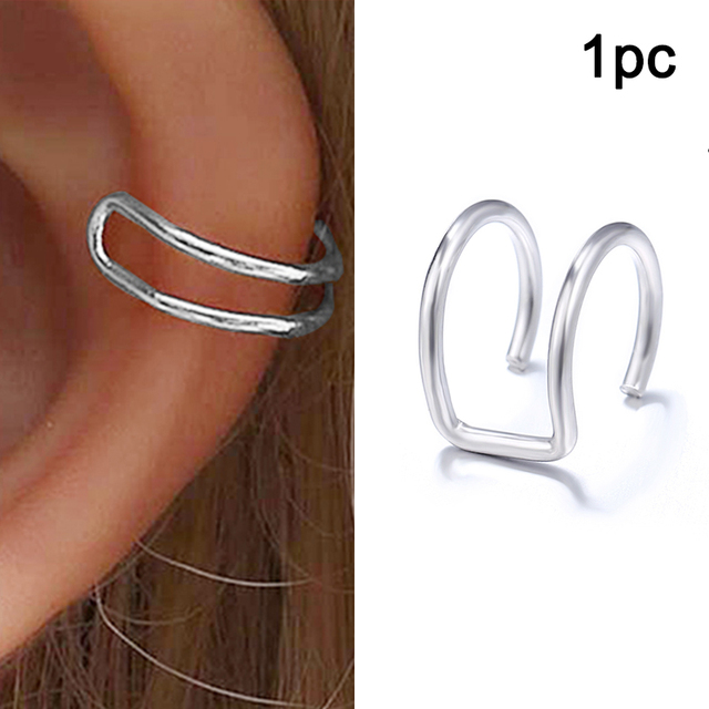 Fashion Butterfly Clip Earrings Ear Hook Stainless Steel Ear Clips Double Pierced Earring Earrings Women Girls Jewelry Gift