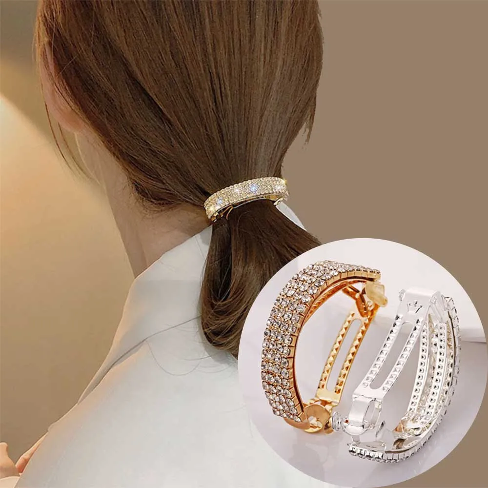 Haimeikang Fashion Girls Metal Rhinestone Hair Clips For Women Hair Barrettes Ponytail Clip Hairpins Pearl Hair Accessories