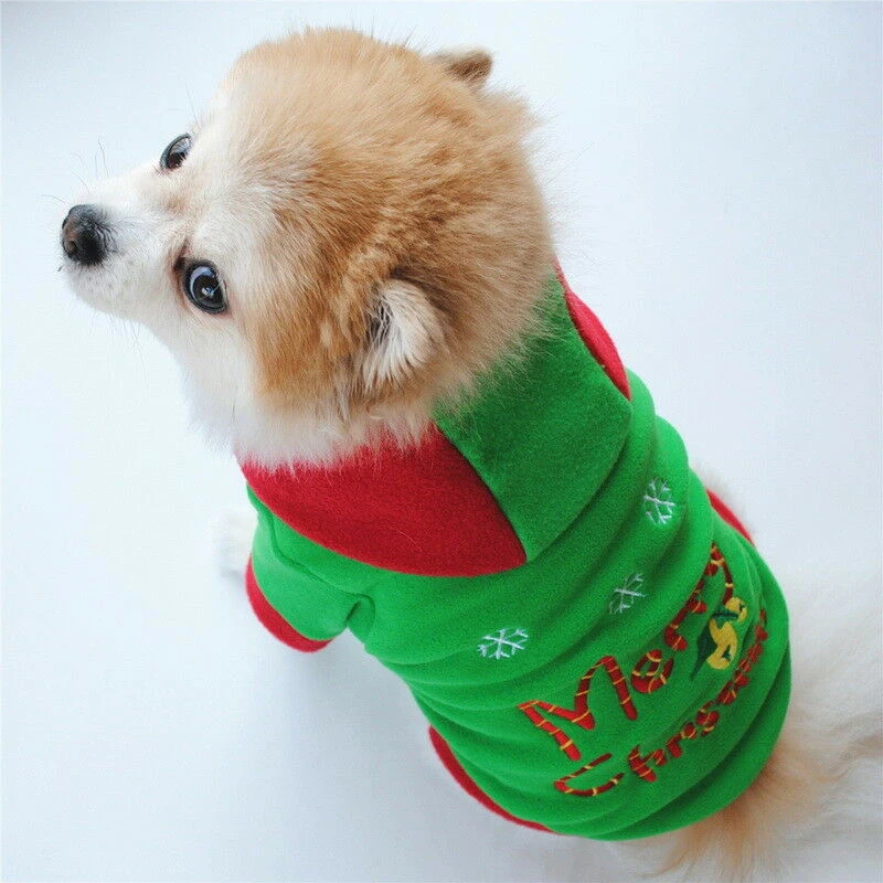 Рождественский Маковый костюм для собаки, Санта-лось, зимняя Милая Рождественская елка, милый свитер с оленем, толстовки, Одежда для питомцев, кошек, пуловер, костюм - Цвет: Green Snowflake
