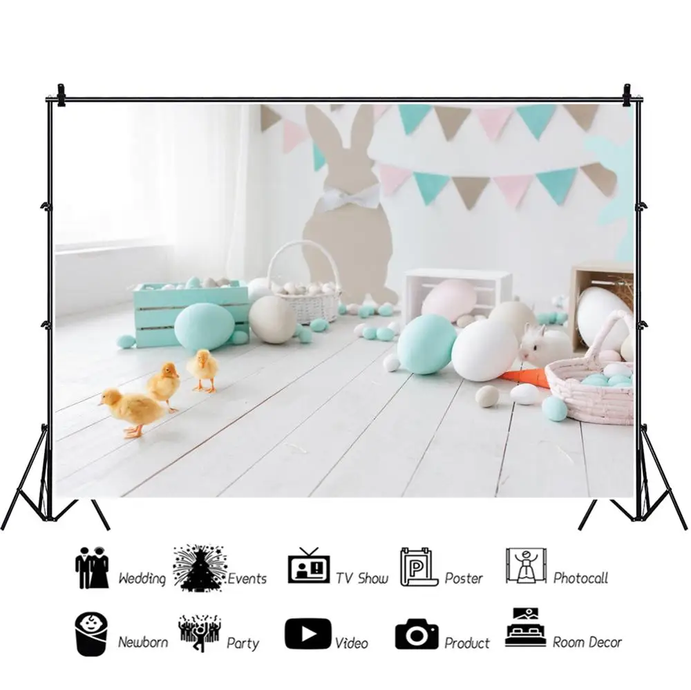 Laeacco пасхальные фоны для фотосъемки серый деревянный пол куриные яйца кролик Новорожденный портретный фото фон фотосессия