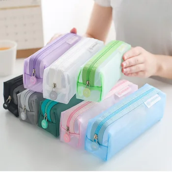 

1pcs Transparent Stationery Bag Exam Special Student Net Yarn Simple Pencil Case Student Exam Pencil Bag