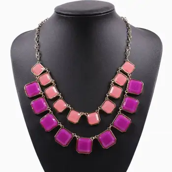 

Florosy Gold Chain Chunky Resin Pendant Necklace for Women 2020 Fashion Hot Sell Bib New Model Necklace Jewelry for Girls
