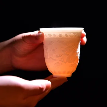 

Heart Sutra Kung Fu Cup Tea Ceramic Master Cup Tea Embossed Cup Carved Teacup 140 To 200ml
