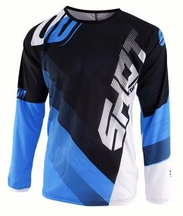 Черный Новая велосипедная одежда для мотокросса из ткани Джерси BMX MTB MX одежда с длинными рукавами для горного велосипеда Camiseta DH Мотоцикл горные рубашки - Цвет: Черный