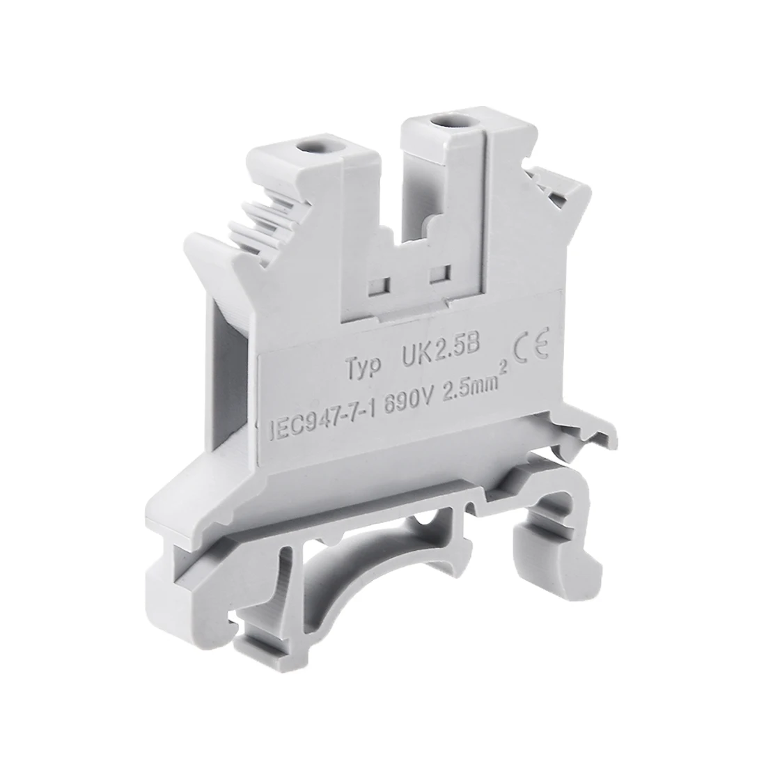 

uxcell UK2.5B DIN Rail Terminal Block Screw Clamp Connector 690V 32A Gray for 24-16 AWG Wires Connecting of Home Appliances