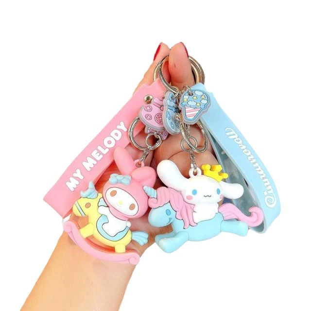 Kawali Cartoon Unicorn My Melody Baby Cinnamorol Kitty Soft Little Twin Stars Hello Kt Keychain Ring Decor Pendant Doll Girl Toy 2