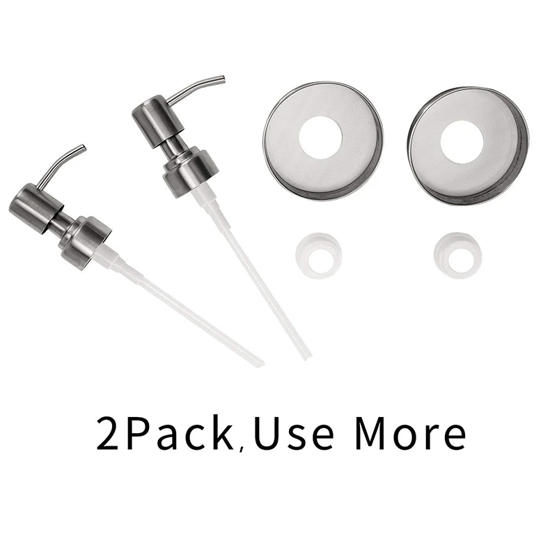 Fashion-Double Stainless Steel Soap Pump and Lotion Dispenser Lid,Replacement Rust Proof Soap and Lotion Dispenser Pump for Maso