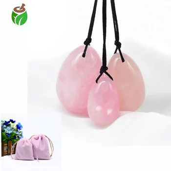 

3 pcs/set Rose Quartz Crystal Rope Yoni Egg Jade Eggs Exercise Ball Pelvic Floor Muscles Vaginal Tightening Female Health care