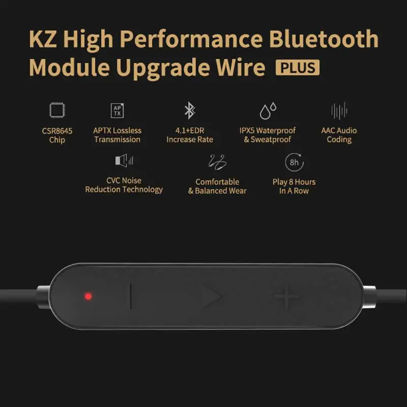 Плотным верхним ворсом KZ Водонепроницаемый Aptx Bluetooth модуль 4,1 Беспроводной модуль обновления кабель Съемный шнур применяется оригинальные наушники