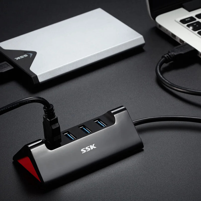 SSK usb-хаб 3,0 Мульти USB 3,0/2,0 высокоскоростной разветвитель 4 порта usb-хаб для ПК планшета ноутбука коврик для мыши аксессуар устройство для чтения карт SD TF