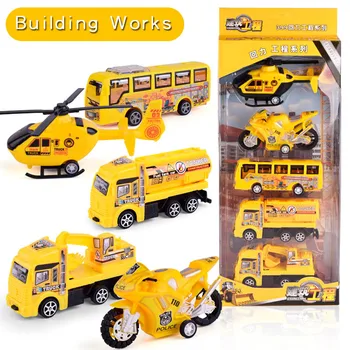 

Classic Pull Back Cars Toys For Kids Boys Fire Engine Aircraft Police Car Clockwork Wind Up Model Inertia Car Toys Children Gift