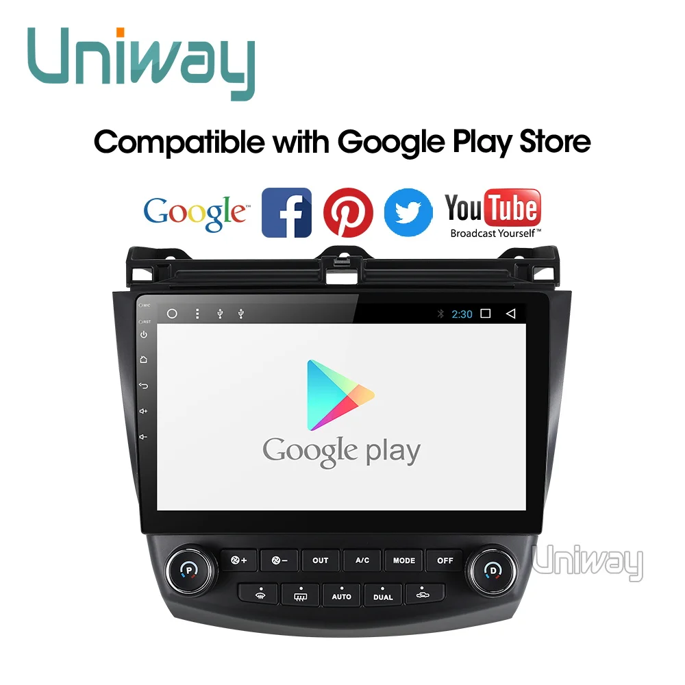 Top Uniway AYG1071 2G+32G android 9.0  car dvd for Honda Accord 7 2003 2004 2005 2006 2007 car radio video player gps navigation car 2