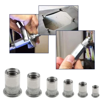 

165Pcs Nut Rivets Threaded Insert Tool Kit Nutsert Riveter Hand Riveting M3 M4 M5 M6 M8 M10 Large Flange Reinforces
