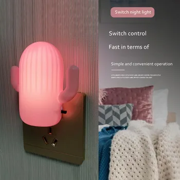 

Cactus Shape LED Decorative Night Light Bedside Night Light Creative Table Lamp Smart LED Easy Installation Indoor Lamp