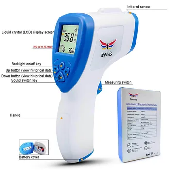 

LCD Infrared Forehead Thermometer (Without Battery) Non-Contact Infrared Thermometer High Precision Temperature Measurement