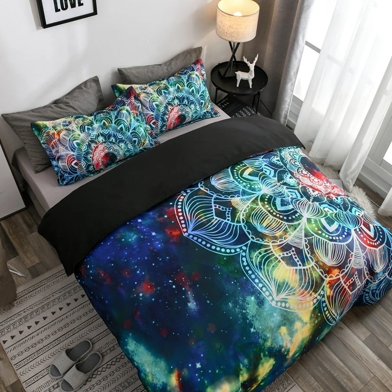 

3D Digital Printing Bedding Set Mandala Big Flower Duvet Cover Set Pillowcases Queen King Size Wedding Bedclothes 2/3pcs