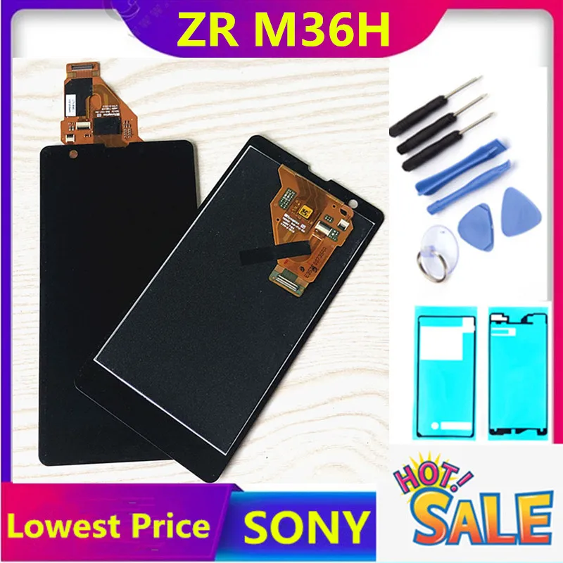 

HTZF LCD For SONY Xperia ZR Display with Touch Screen Digitizer Assembly Replacement For SONY Xperia ZR LCD M36h C5502 C5503