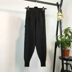 black pocket Neploe, женские трикотажные шаровары, контрастные цвета, с карманами, плотные, до лодыжки, брюки,, осень, зима, корейские повседневные штаны, 56177 - Цвет: black pocket