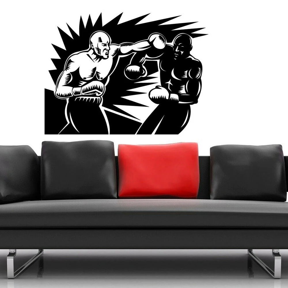 Boxing Gym Wall Stickers Vinyl Martial Decal Arts Sports for Home Room Decoration Wallpaper C639 | Дом и сад