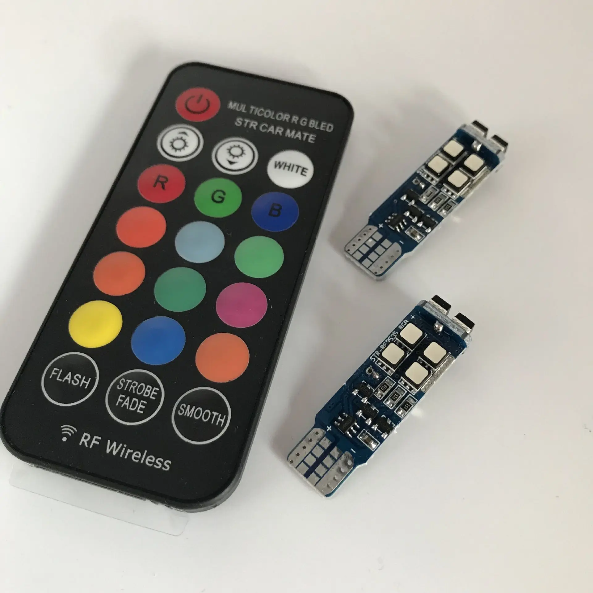 

Hao Sink T10 Width Lamp RF Car Remote Control Colorful Super Bright Strobe Small Lamp for Cars RGB Atmosphere Reading Light Boar