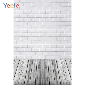 

Vinyl White Brick Background Grunge Plank Decor Backdrop Wood Floor Photography Custom Photographic Background For Photo Studio