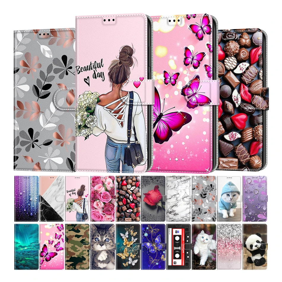 Etui Flip Leather Phone Case For OPPO A53 A53S A73 A93 A93S A54 A74 A94 4G 5G Fasion Girl Wallet Card Holder Stand Book Cover oppo phone back cover