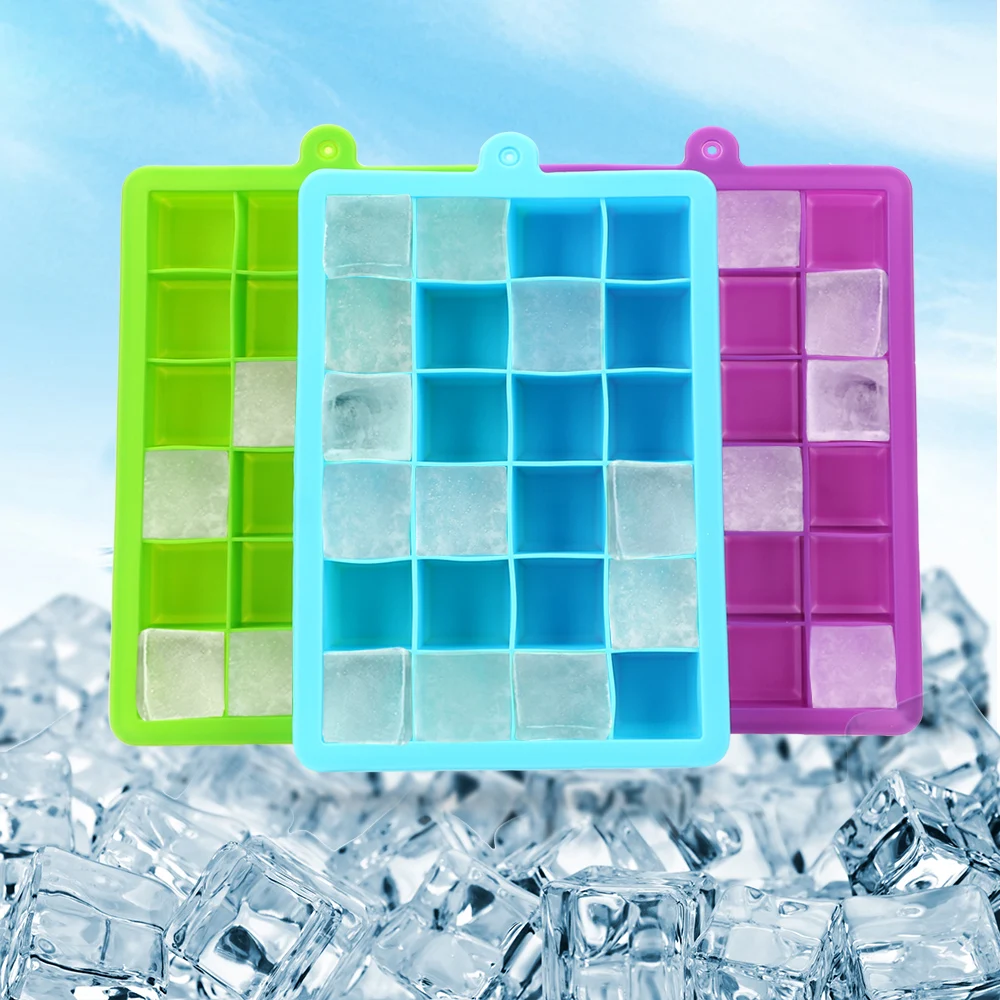 Ice Cream Maker Bar Party Cocktail Whisky 24-Hole Pudding Tool Silicone Cube Mold DIY Square Shape Tray | Дом и сад