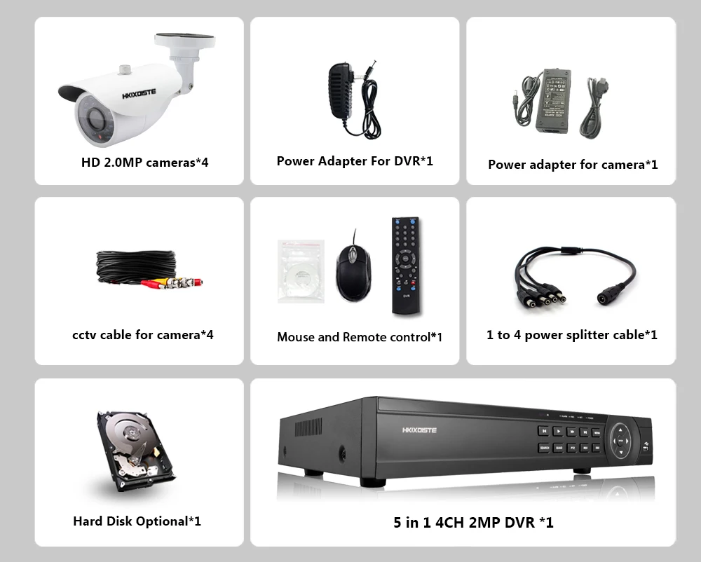 1080N HDMI DVR 2MP 1080P HD наружная домашняя камера безопасности Система 4CH CCTV камера видеонаблюдения комплект AHD камера набор ночного видения