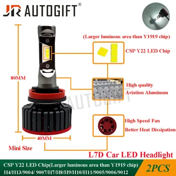 

1Set New Mini H7 LED Lamp H8 H4 New CSP Y22 L7D LED H11 Lamp Car Light 9005 HB3 LED Headlights 4000LM 6300K 12V Automobiles Lamp