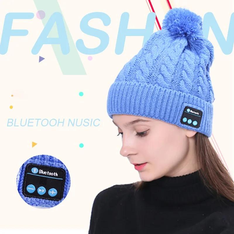 Женская теплая шапка с Bluetooth Карта памяти#10