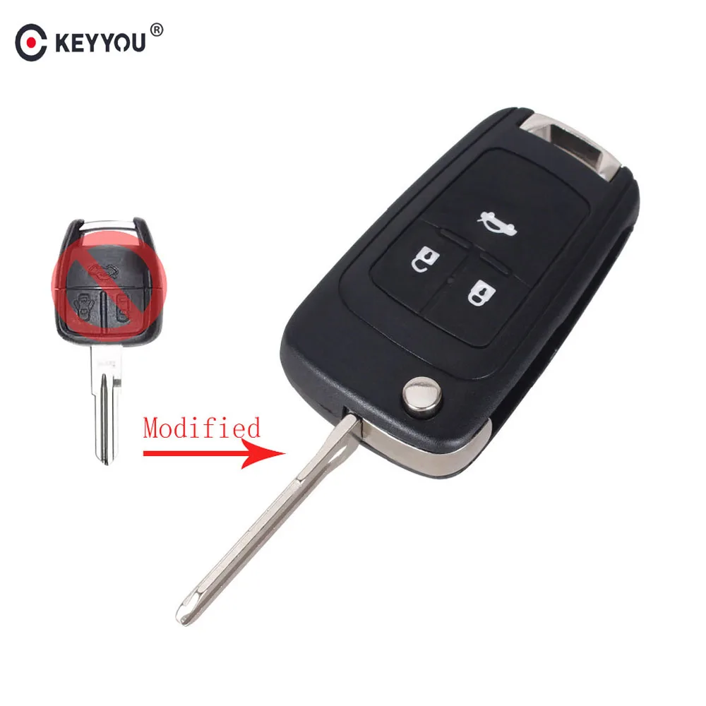 KEYYOU 3 кнопки модифицированный флид складной автомобиль пустой корпус для дистанционного ключа Fob крышка Стайлинг для Chevrolet Aveo левое лезвие