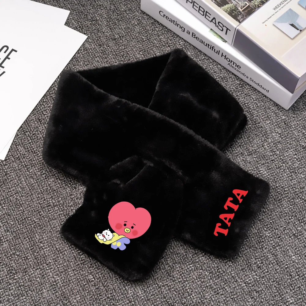 South Korean Groups K-POP Bangtan Boys Scarf Winter Rex Rabbit Fur Plush Girls Student Warm Collar Gift JIMIN SUGA Cosplay | Канцтовары