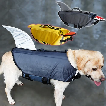 

Pet Dog Life Jacket Reflective Safety Clothes For Dogs Life Vest Harness Saver Pet Dog Swimming Preserver Clothes Summer Costume