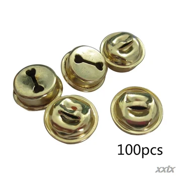 

100Pcs Small Golden Round Jingle Bells for Christmas Party Festival DIY Decor