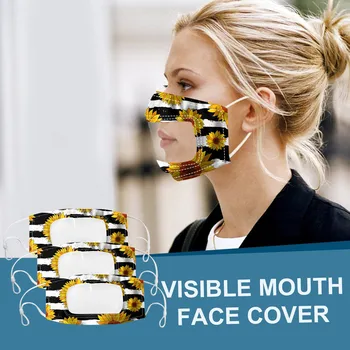 

3pcs Adult Fashion Face Masks With Clear Mouth Expression Lip Reading Mask Transparent Visible Lip Mouth Shield Faceshield