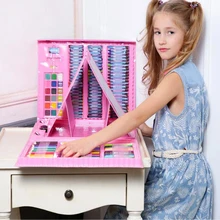 176 шт детский подарочный набор для рисования акварельные ручки кисти канцелярские принадлежности детские школьные принадлежности