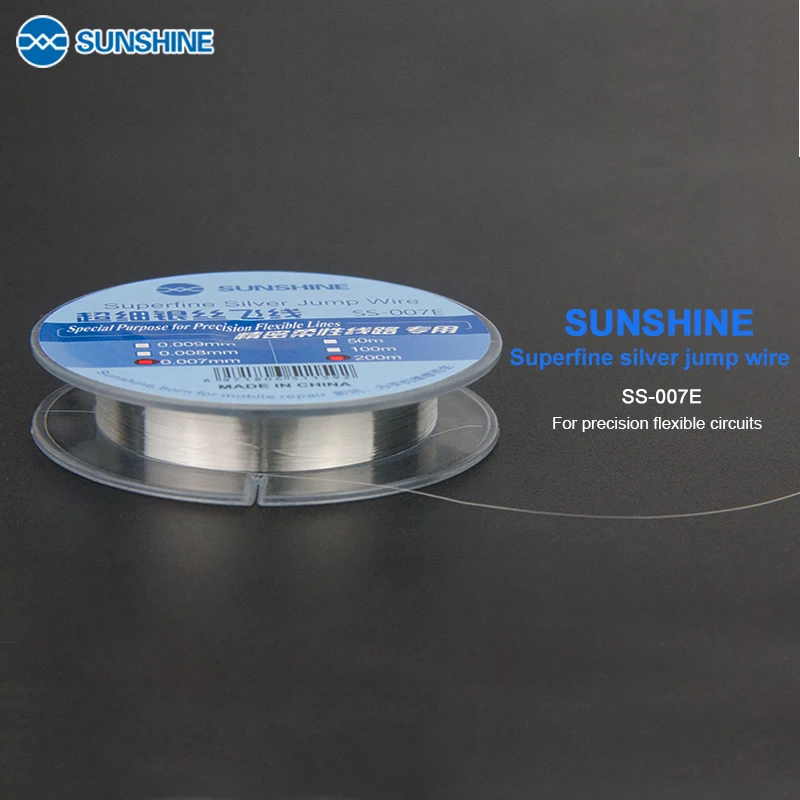 SUNSHINE SS-007E 0.007mm 0.009mm Ultra-fine Silver Wire Fly Line Flexible Circuit Dedicated Superfine Silver Jump Wire Line