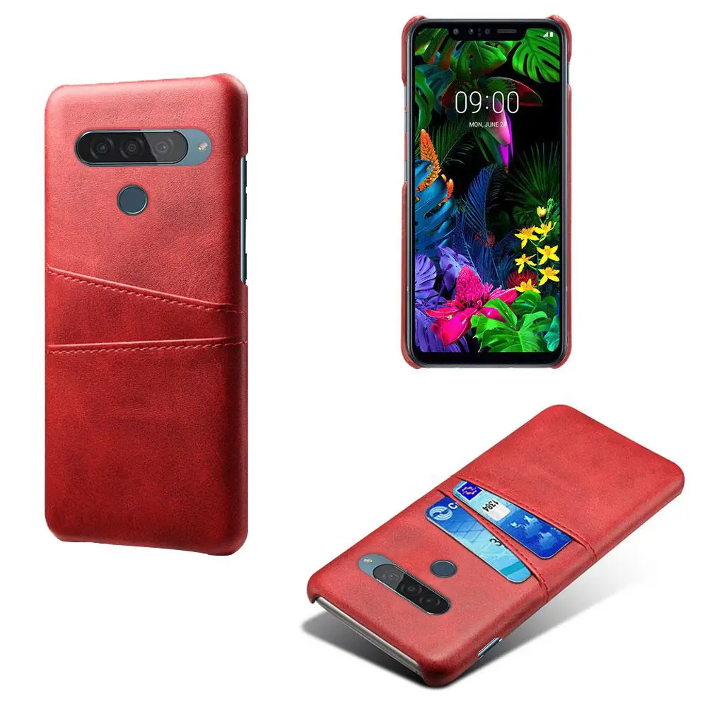 Для LG G8S THINQ K50 K40 K20 Q60 W30 W10 V30 S Чехол со слотами для карт из искусственной кожи+ PC чехол для LG Q8 V50 THINQ Aristo2 Stylo5 Funda - Цвет: Red