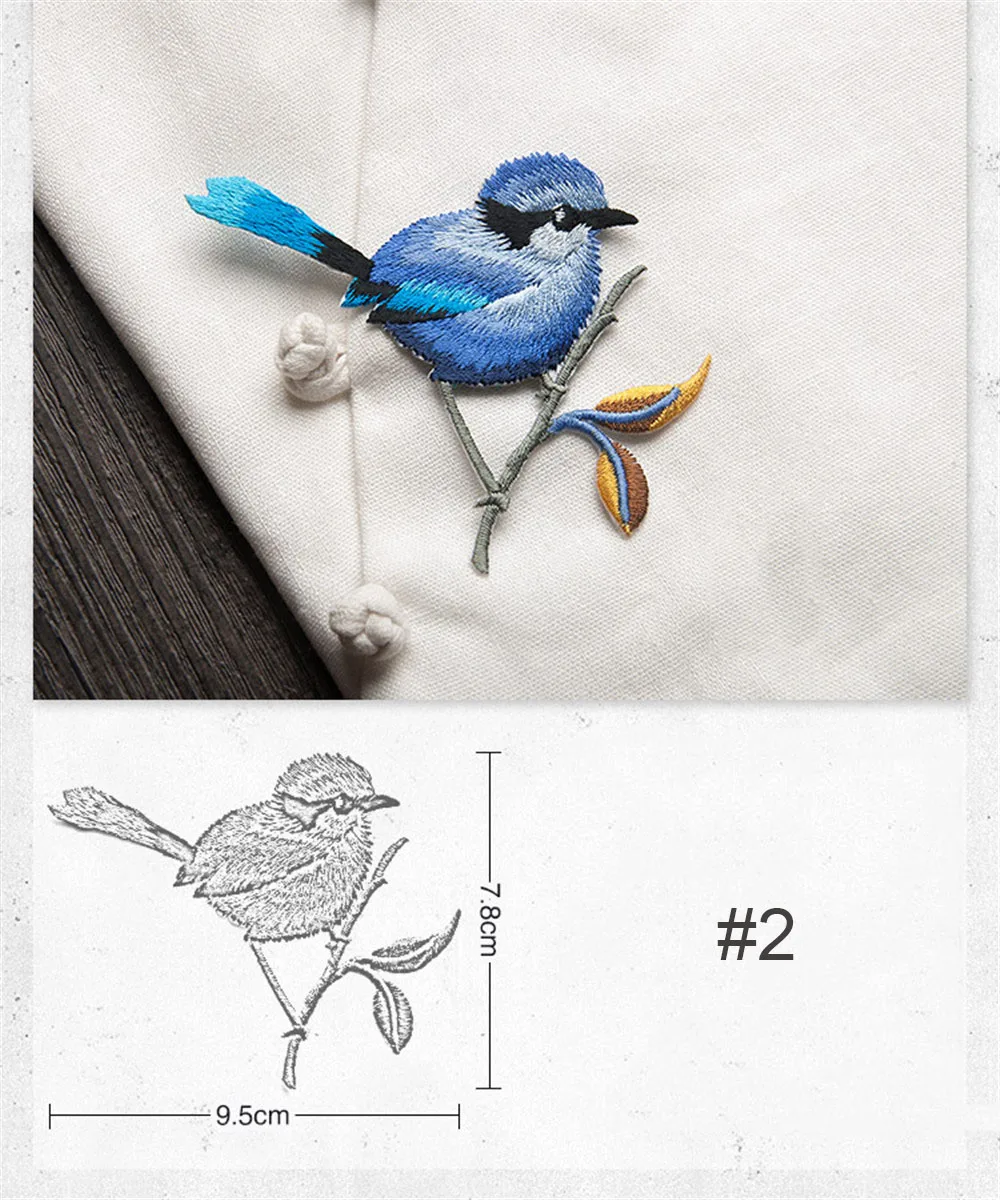 Hohe Qualität Nette Stickerei Vogel Patch Kid Kleidung der Patches Rucksack Dekoration Stoff Applique Kleine Eisen Auf Patches – Detail 6