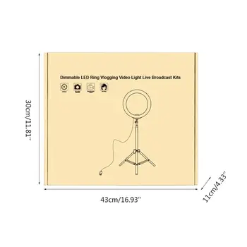 

Tripod Mount LED Ring Light with 10\" RGB Dimmable Vlogging Selfie Photography