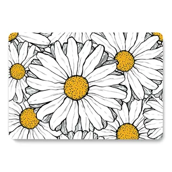 

Gerbera White Chrysanthemums Pattern Laptop Case For Apple MacBook Pro Retina Air 11 12 13.3 15.4 inch new Pro cover shell