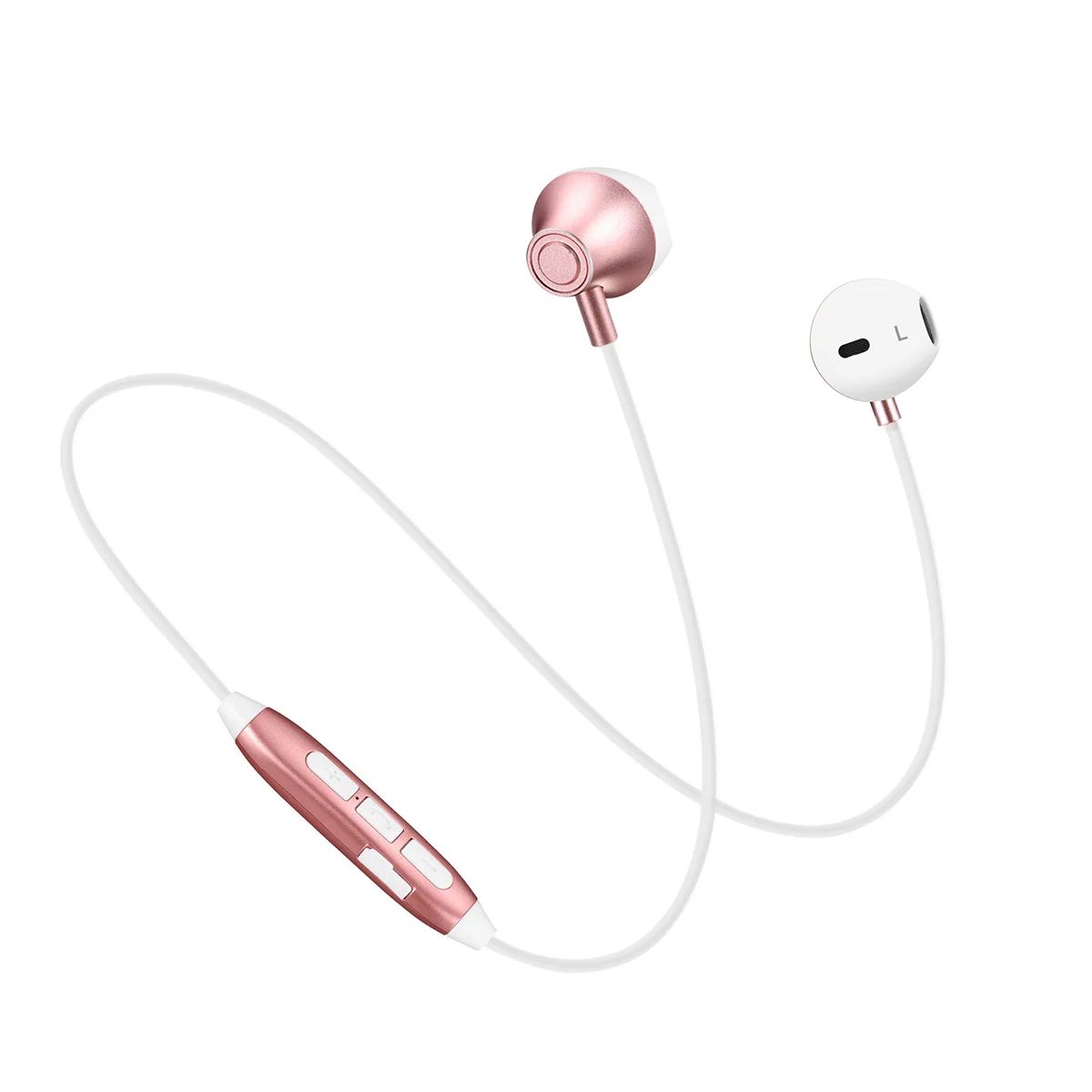 H2 bluetooth наушники водонепроницаемые спортивные беспроводные наушники бас Магнитная Шея висячая гарнитура с микрофоном для iPhone - Цвет: Золотой