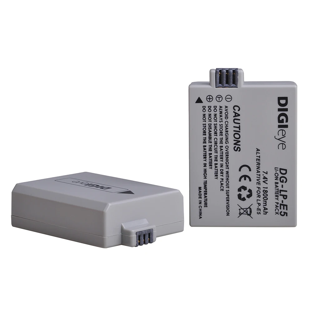 1800mAh LP-E5 LPE5 Battery for Canon EOS Rebel XS Rebel T1i XSi 1000D 500D 450D Kiss X3 Kiss X2 F Camera