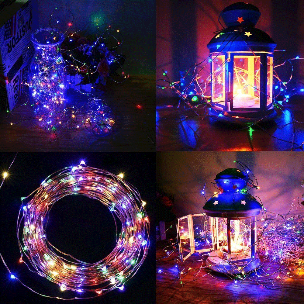 5M 50Lights Outdoor Solar Powered Copper Wire Light String Fairy Festival Party Decoration Home College Garden Ambient Light